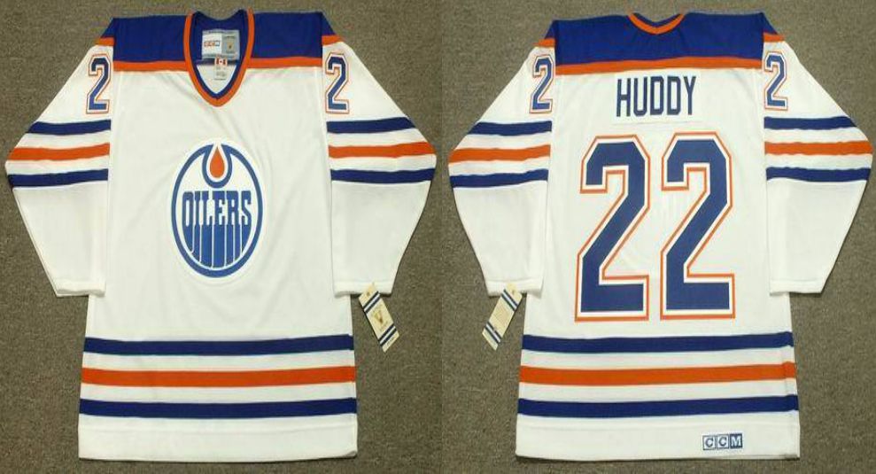 2019 Men Edmonton Oilers #22 Huddy White CCM NHL jerseys